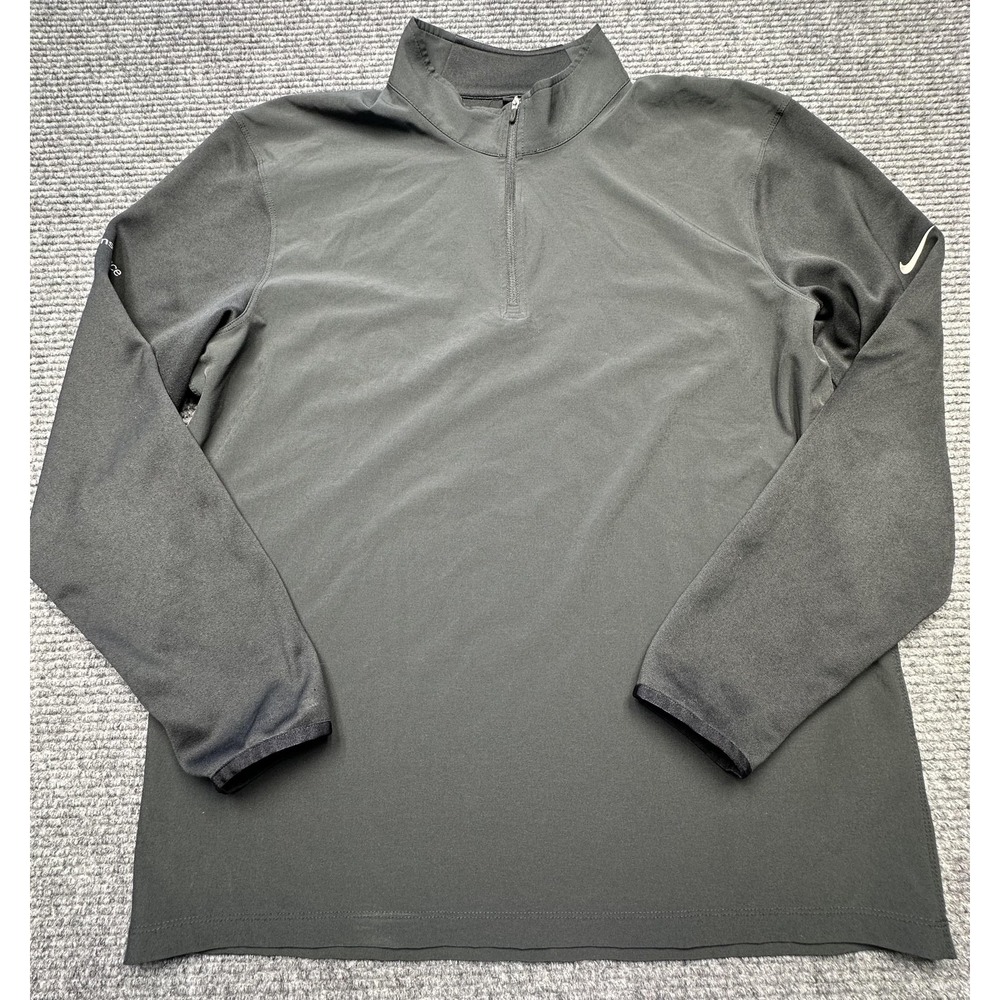 Nike Golf Pullover‎ Mens Large Black Dri-Fit Quarter Zip Safeco Insurance Logo